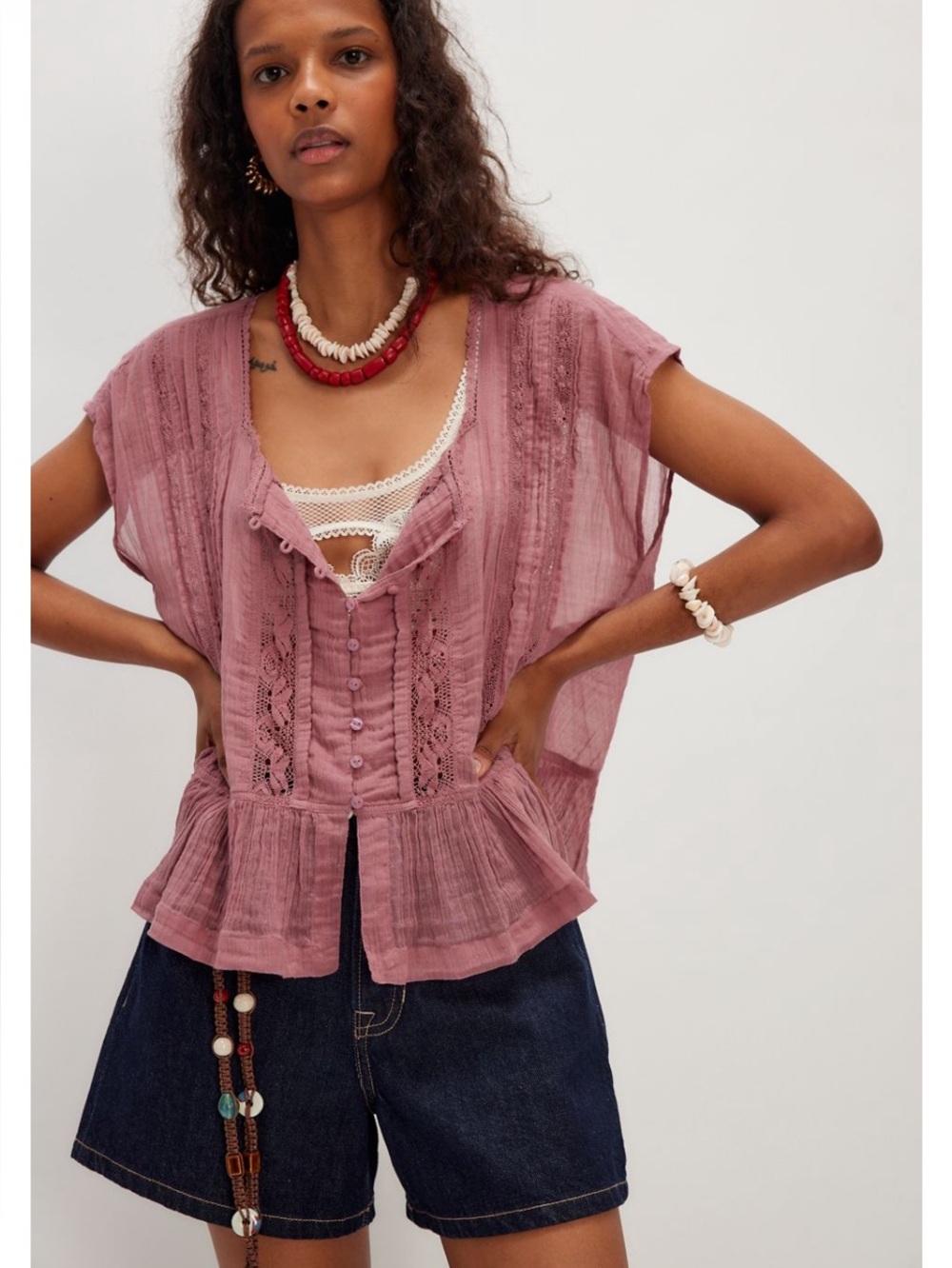 BNWT Free People Georgia Blouse